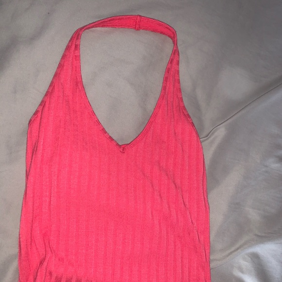 Hollister pink cropped tank top halter - Picture 2 of 2